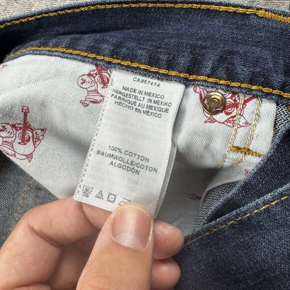 True Religion Ricky Jean Men 29x27 Relaxed Straight Denim Pocket Big T Flap Y2K - Picture 9 of 10